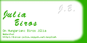 julia biros business card